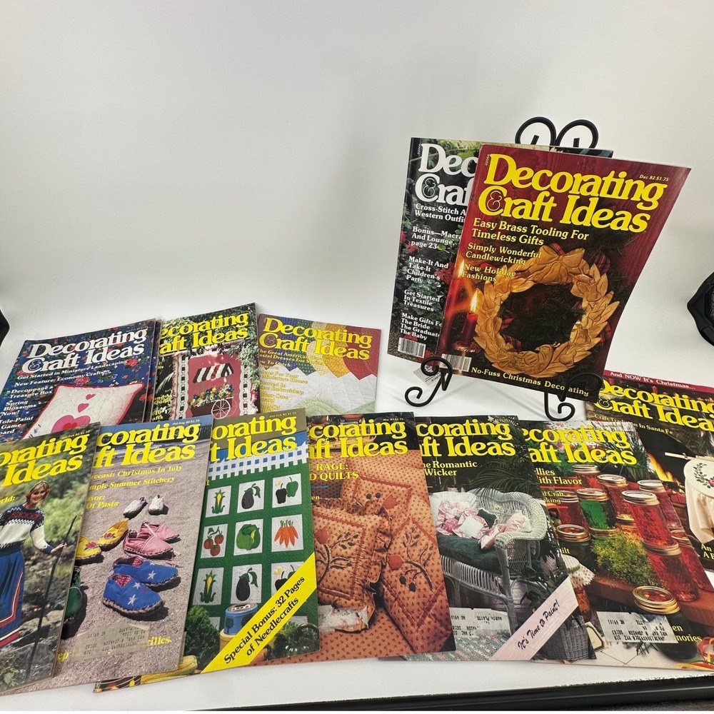 Decorating & Craft Ideas Magazine Lot 1982-83 Vintage Patterns Crafts Nostalgia